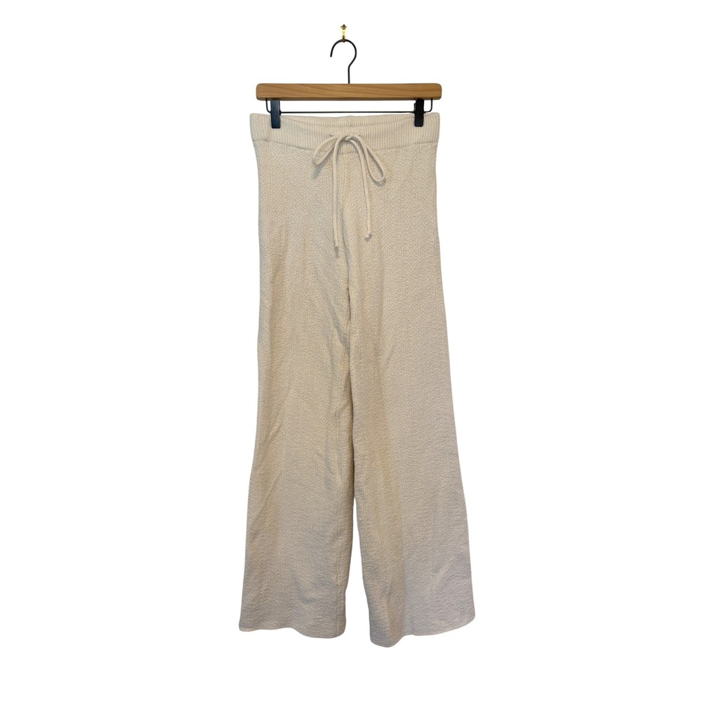 Bohme Cream Textured Knit Wide Leg Lounge Pants‎ Womens Size S